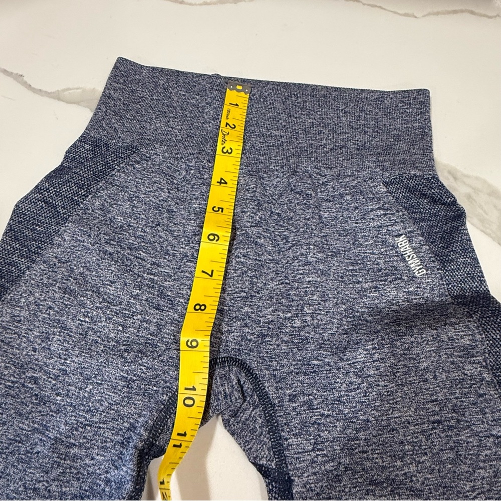 GYMSHARK Women’s High Waisted Flex Shorts Navy  and‎ Gray Size Small Pre-worn - Picture 9 of 12